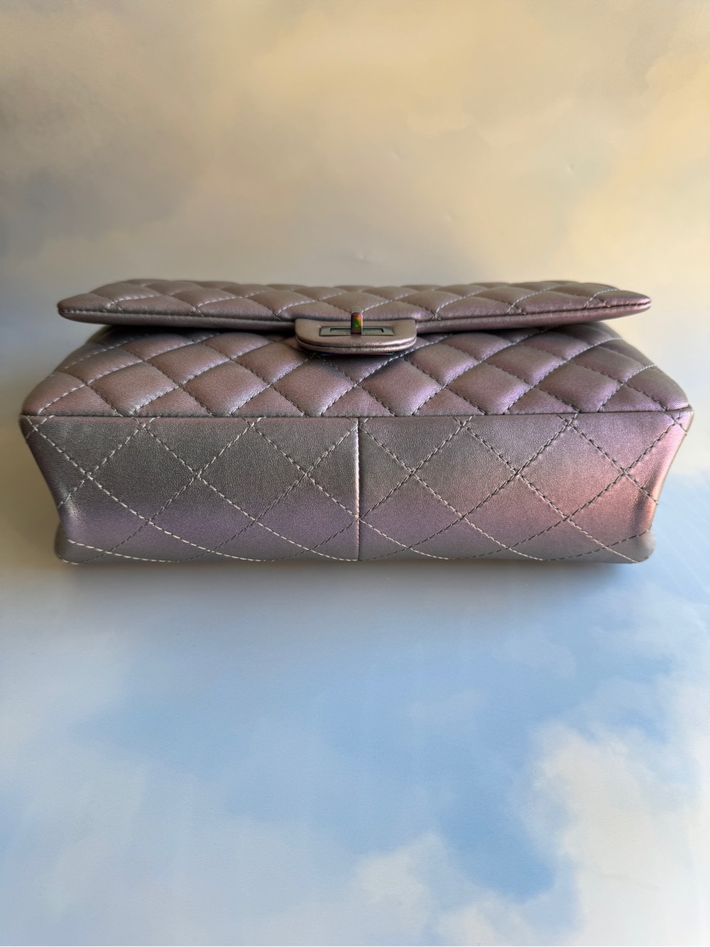 Chanel Iridescent Lilac Purple Lambskin Reissue 2.55 226 Rainbow Hardware - Picture 7 of 13